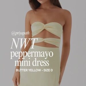 NWT Peppermayo Butter Yellow Mini Dress Size 0